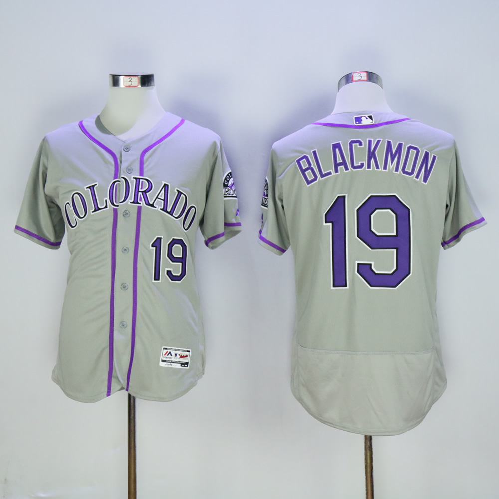 Men Colorado Rockies #19 Blackmon Grey MLB Jerseys->colorado rockies->MLB Jersey